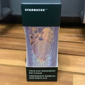 Starbucks white opal new release 2023 holiday keychain.